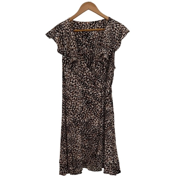 Free People French Quarter Wrap Mini Dress Medium Cheetah‎ Print - Picture 3 of 11